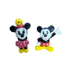VINTAGE Disney's Mickey and Minnie Mouse 2" PVC figures